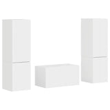TV Cabinet Set 5 pcs High Gloss White Engineered Wood 3409100