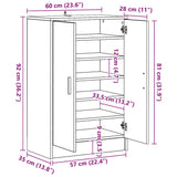 Shoe Cabinet Artisan Oak 60x35x92 cm Engineered Wood 856699