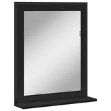 Bathroom Mirror with Shelf Black 50x12x60 cm Engineered Wood 842416