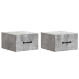 Wall-Mounted Bedside Cabinet with Drawer 2 pcs Concrete Grey 898942