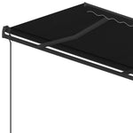 ZNTS Manual Retractable Awning with Posts 5x3.5 m Anthracite 3070259
