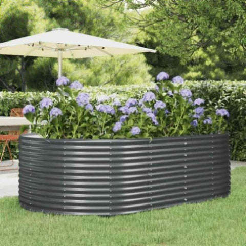 Garden Raised Bed Anthracite 212x140x68 cm Galvanised Steel 319096