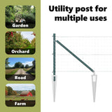 Ground Spike Fence Post 13 pcs Green Powder-Coated Steel 42004235