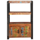 Bookshelf with Doors Brown Solid Reclaimed Wood and Metal 4104771