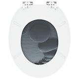 Soft-Close Toilet Seat Grey 44 x 38 cm MDF board 42027177
