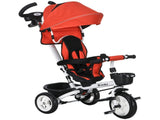 Metal Frame 6 in 1 Baby Push Tricycle with Parent Handle for 1-5 Years Old, Red T3398P348155