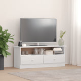 TV Cabinet with Drawers ALTA White 100x35x41 cm Solid Wood Pine 353934