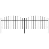 ZNTS Garden Fence with Spear Top Steel x3.4 m Black 277722