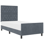 ZNTS Bed Frame Dark Grey 100x200 cm Velvet 3344856