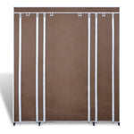 Fabric Wardrobe with Compartments and Rods 45x150x176 cm Brown 240496