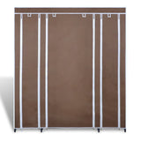 Fabric Wardrobe with Compartments and Rods 45x150x176 cm Brown 240496