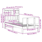 Bookcase Bed without Mattress 75x190cm Solid Wood Pine 3322676