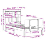 ZNTS Bookcase Bed without Mattress 75x190cm Solid Wood Pine 3322676