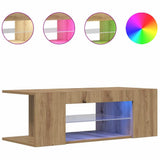 TV Cabinet with LED Lights Artisan Oak 90x39x30 cm Engineered Wood 856326