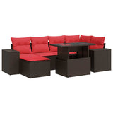 9 Piece Garden Sofa Set with Cushions Brown Poly Rattan Acacia 3326835