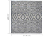 Outdoor Flatweave Rug 140x200 cm Blue Stripes 340838