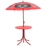Patio Furniture Red Steel Compact Foldable Kids' Garden Set 41842
