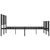 Metal Bed Frame without Mattress with Footboard Black 183x213cm 352503