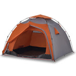 Camping Tent Dome 4-Person Grey and Orange Quick Release 4004244