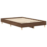 Bed Frame No Mattress Brown Oak 140x190 cm Engineered Wood 861063