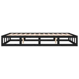 Bed Frame without Mattress Black 200x200 cm Solid Wood 820820