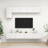 5 Piece TV Cabinet Set White Engineered Wood 3078694