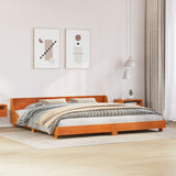 Bed Frame without Mattress Wax Brown 200x200 cm Solid Wood Pine 3302269