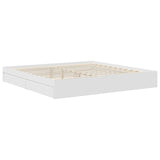 Storage Bed with Headboard White 200 x 200 cm Engineered Wood 3408424