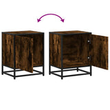 Bedside Cabinets 2 pcs Smoked Oak 40x31x50 cm Engineered Wood and Metal 848714