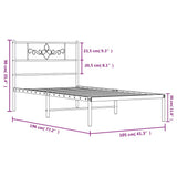 Metal Bed Frame without Mattress with Headboard White 100x190cm 355310