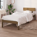 Bed Frame without Mattress Honey Brown Solid Wood Pine Single 810115