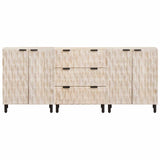 Sideboard 3 pcs White Wash Finish 180 x 33 x 75 cm 3310029