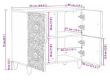 Sideboard with Storage White 60 x 33.5 x 75 cm Solid Mango Wood 4018394
