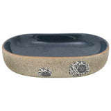 Countertop Basin Sand and Blue Oval 59x40x14 cm Ceramic 155103