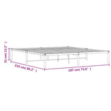 Metal Bed Frame without Mattress Black 183x213cm 373660