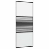 Glass Door Striped Black 90 x 2 x 205 cm Aluminium 42012461