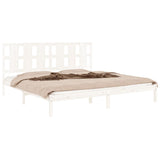 Bed Frame without Mattress White 200x200 cm Solid Wood Pine 3105621