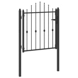 Fence Gate HORST 100 x 100 cm Metal Black Lockable 42034049