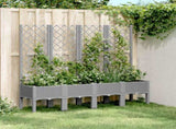 Garden Planter with Trellis Light Grey 160x40x142 cm PP 367932
