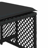 Garden Stools with Cushions 4 pcs Black 41x41x36 cm Poly Rattan 365049