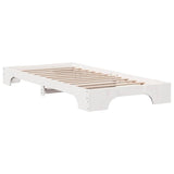 Bed Frame White 90 x 190 cm Solid Pine Wood 872885