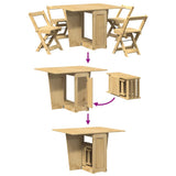 5 Piece Butterfly Dining Set Corona Foldable Wax Brown Pinewood 3295716