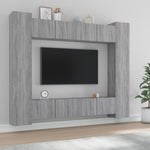 ZNTS 8 Piece TV Cabinet Set Grey Sonoma Engineered Wood 3114236