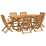 ZNTS 7 Piece Garden Dining Set 180x90x75 cm Solid Wood Acacia 3321528