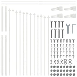 Garden Fence 7 pcs White 170 x 140 cm Powder-Coated Steel 3360167