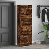 Shoe Cabinet with 4 Flip-Drawers Smoked Oak 60x34x187.5 cm 3214375