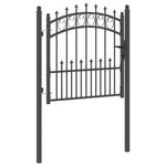 Fence Gate with Spikes Grey 100 x 100 cm Powder-coated steel 42009002
