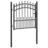 Fence Gate with Spikes Grey 100 x 100 cm Powder-coated steel 42009002