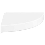 323888 Floating Corner Shelves 4 pcs High Gloss White 25x25x3,8 cm MDF