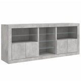Sideboard with LED Lights Concrete Grey 181.5x37x67 cm 3209040